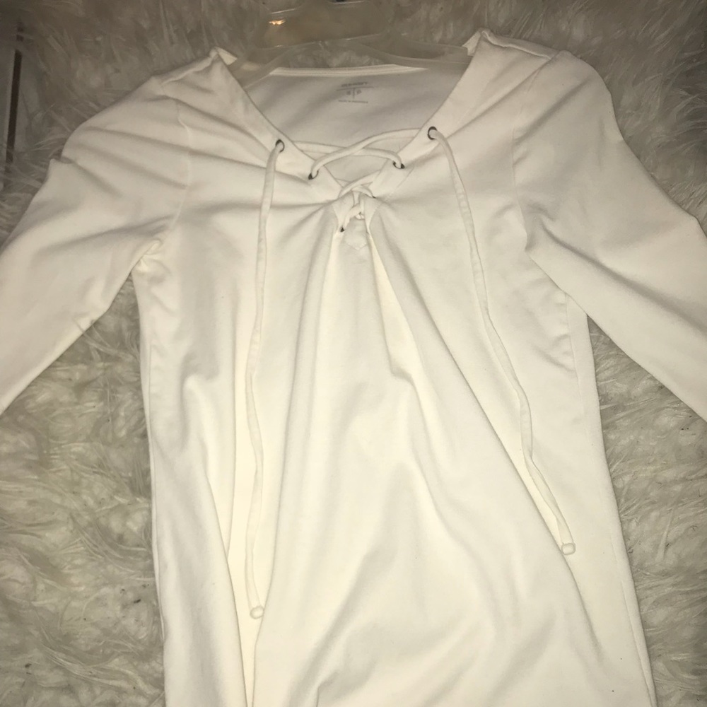 ALL WHITE/CREAM Crossover Top